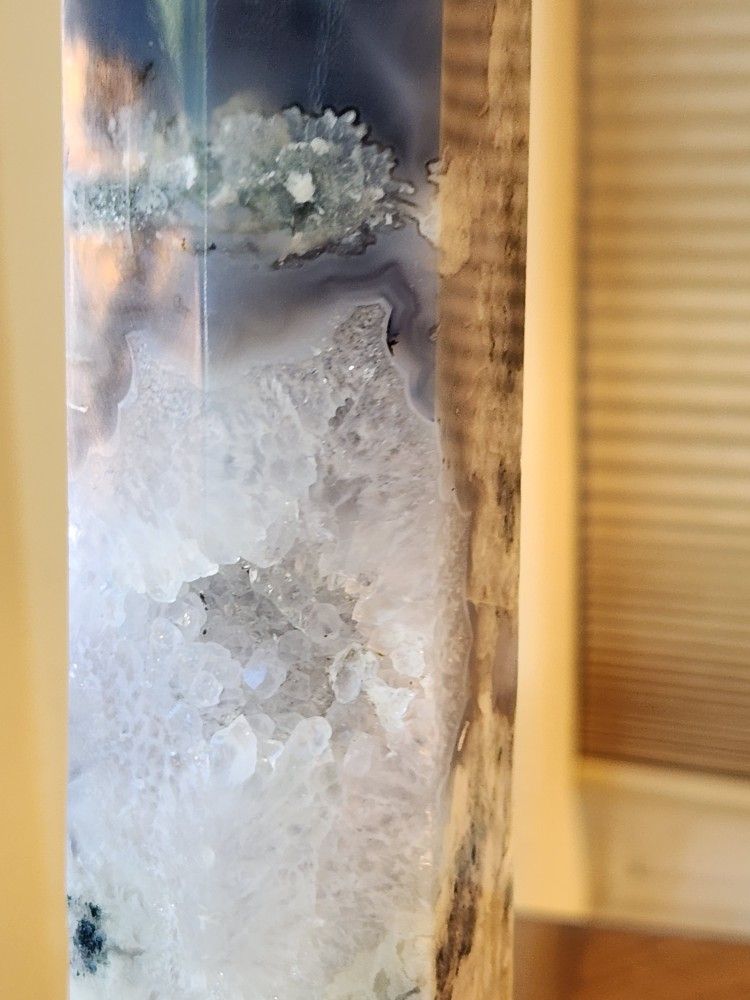 2.2 Lb (980g) Shiny Druzy Moss Agate Tower Quartz Crystal