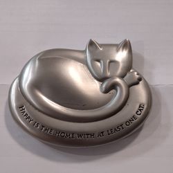 SACCHI Pewter Cat Paperweight

