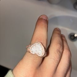 High Quality Gold Over Silver Ring Moissanite 