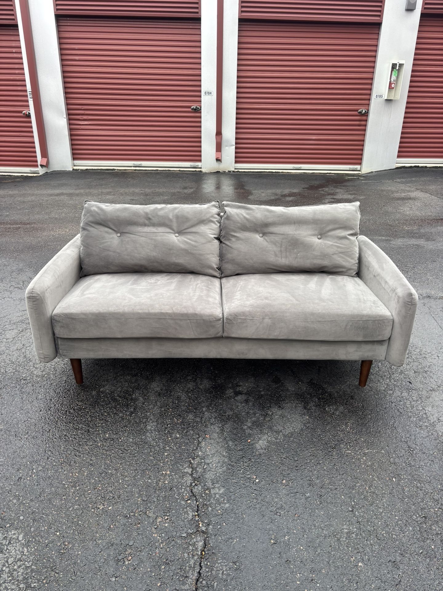 **FREE DELIVERY** Beautiful Grey Mid Century Modern Couch