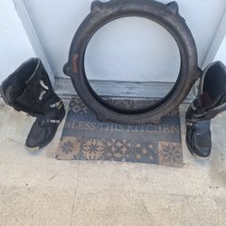 Riding Boots Dize 10 And Knobie Off Rd Tire