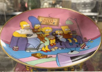 Simpsons 14K Rimmed 8” Plate 