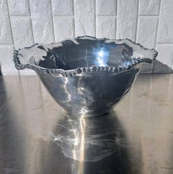 13" Beatriz Ball Organic Pearl Nova Flirty Bowl Aluminum Alloy Silver