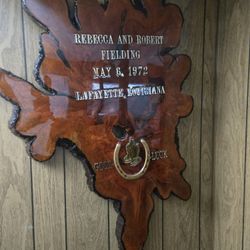 Redwood plaque