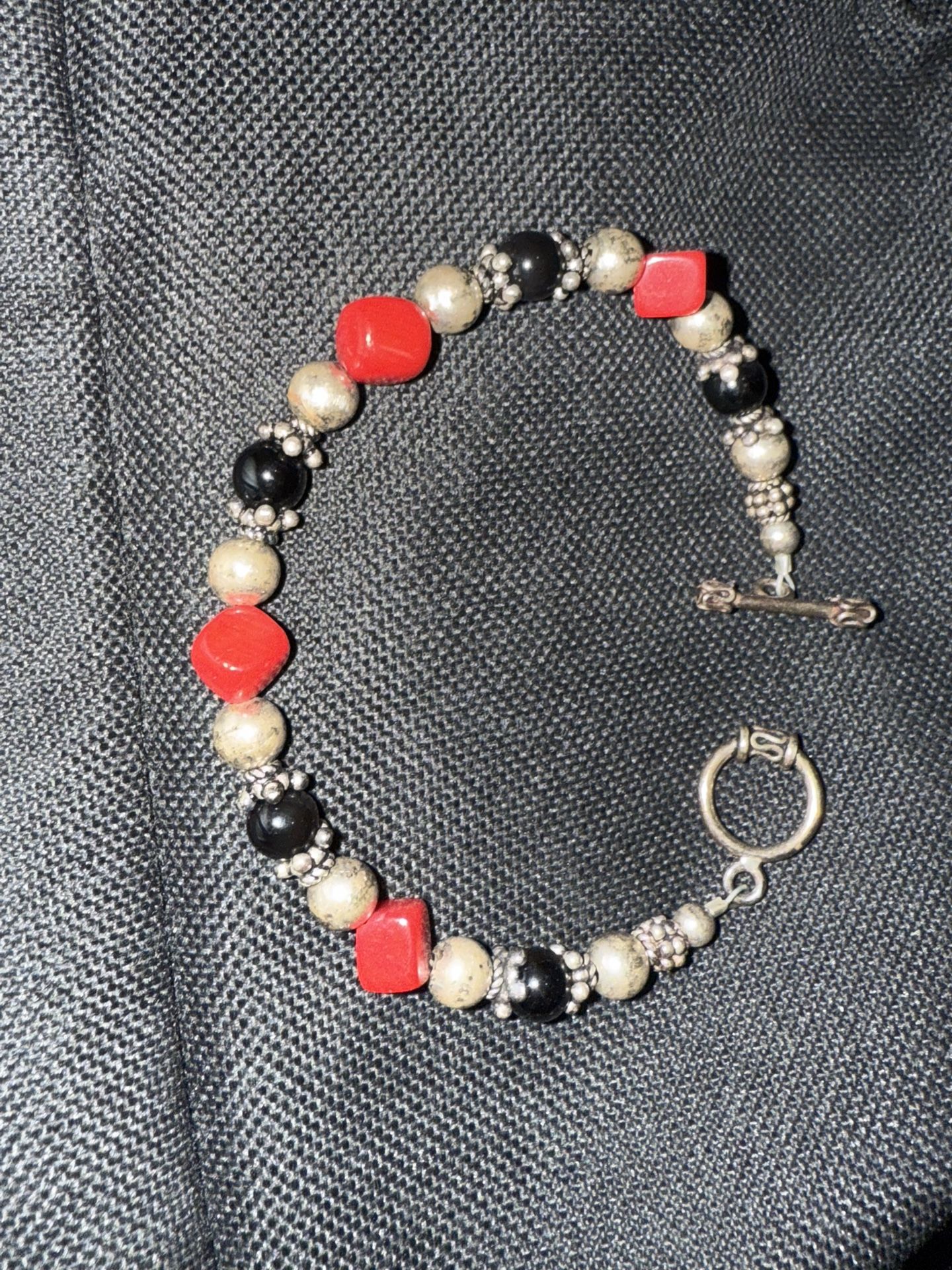 925 Silver Sterling Beads Bracelet