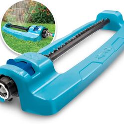 Aqua Joe SJI-OMS16 Indestructible Metal Base Oscillating Sprinkler with Adjustable Spray, 3600-Square Foot Coverage