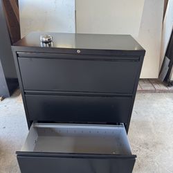 Three drawer Large Filing Cabinet, 3 Feet Wide And 18 1/2 Inches Deep