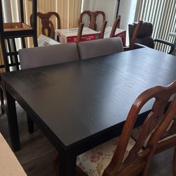 Ikea Solid wood dining table and chairs