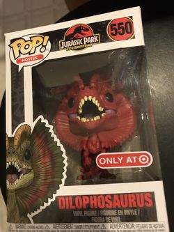 Funko pop exclusive red dilophosaurus jurassic park 25th anniversary