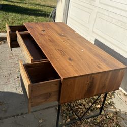 Wood Desk With Storage