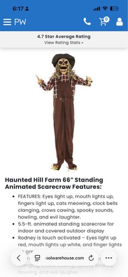 66in Hanging Scarecrow Animatronic! Never used, comes in original box