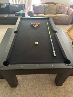 Pool/Dining/Ping Pong Table with Benches - $300 OBO