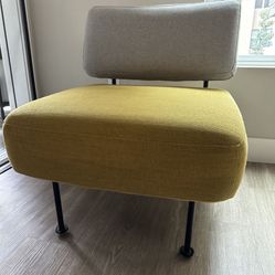 West Elm Ruby Slipper Chair With Ottoman