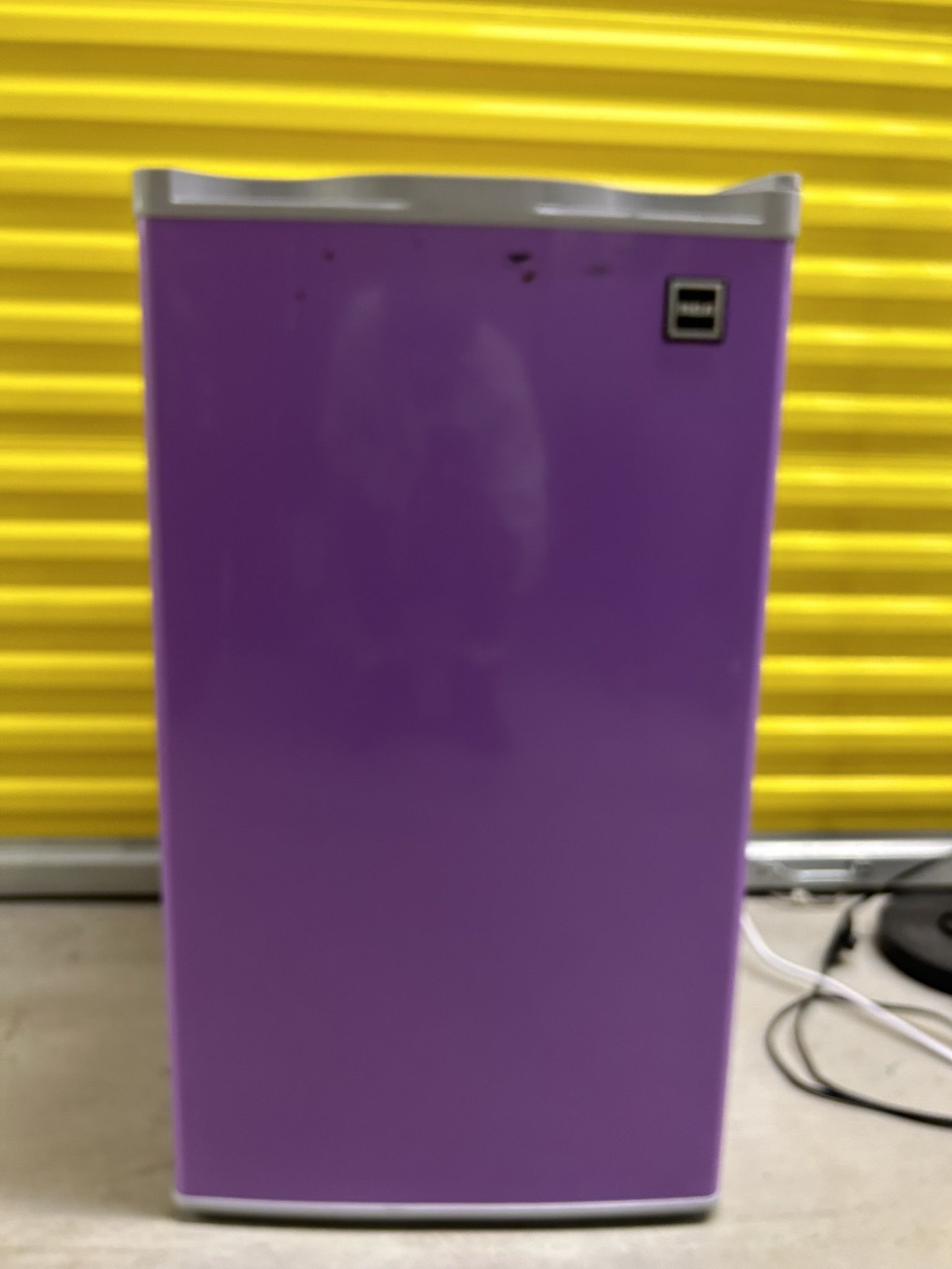 purple mini fridge