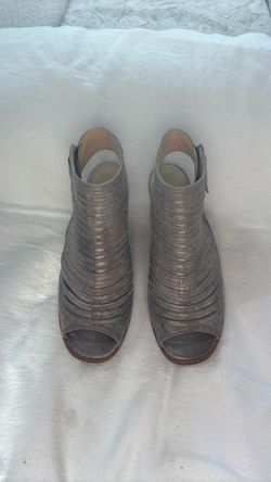 Metallic Peep-Toe Ankle Booties