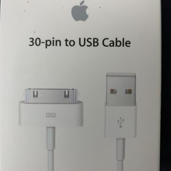 Genuine Apple 30-pin to USB cable. High Speed Sync Charging Cord Cable for iPhone 4/4s, iPhone 3G/3GS, iPad 1/2/3, iPod.