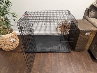 Large Black Wire Dog Crate with Tray