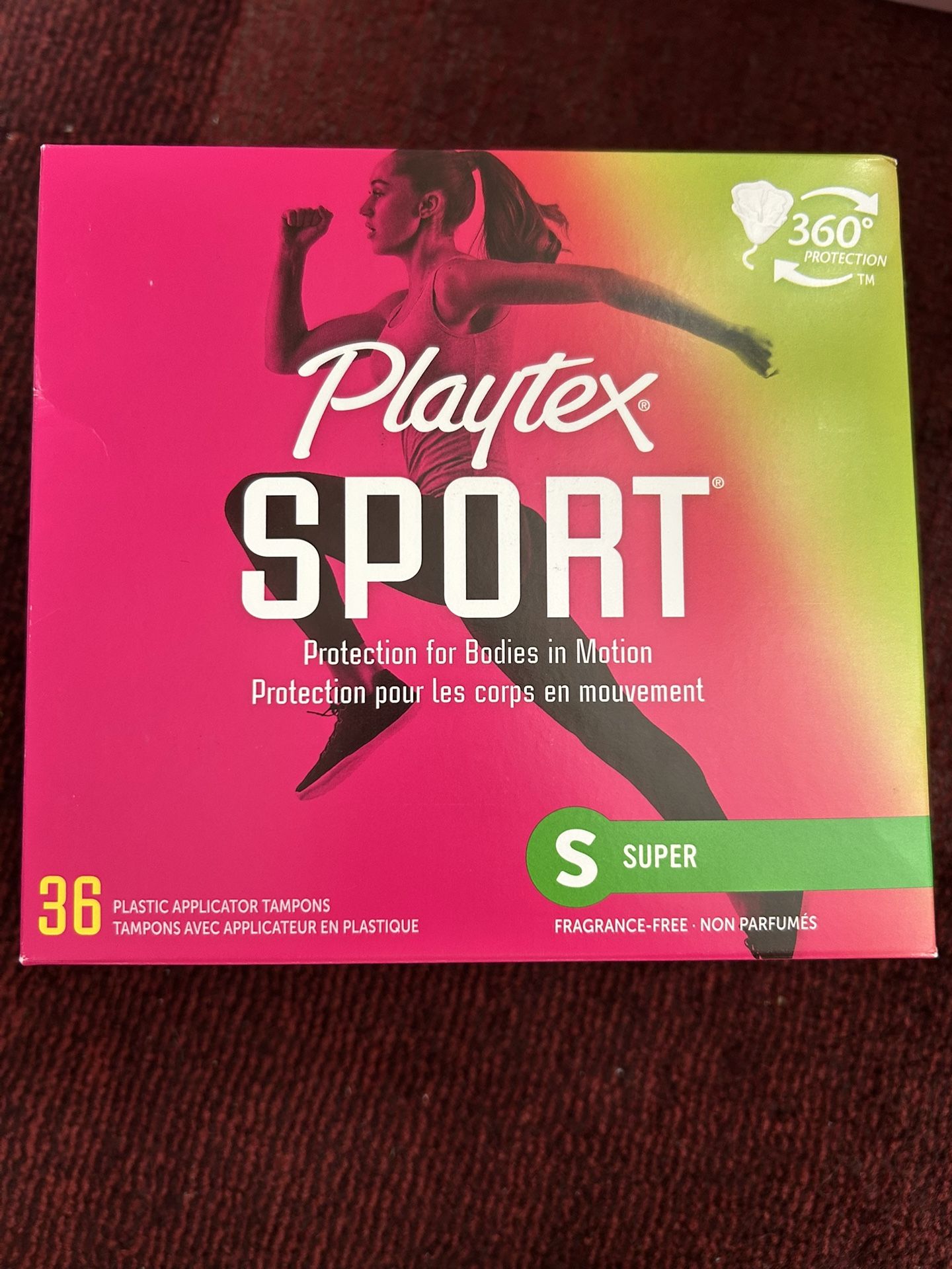 Playtex Sport Super 36 plastic Applicator Tampons Fragrance Free