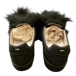 Maison Martin Margiela Black Furry Flats