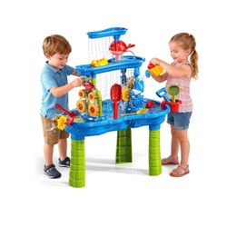 Water Table for Toddlers 1-3, Toddler Outdoor Toys Kids Summer Beach Backyard Pool Splash Activities Playsets, Water and Sand Activity Sensory Playset
