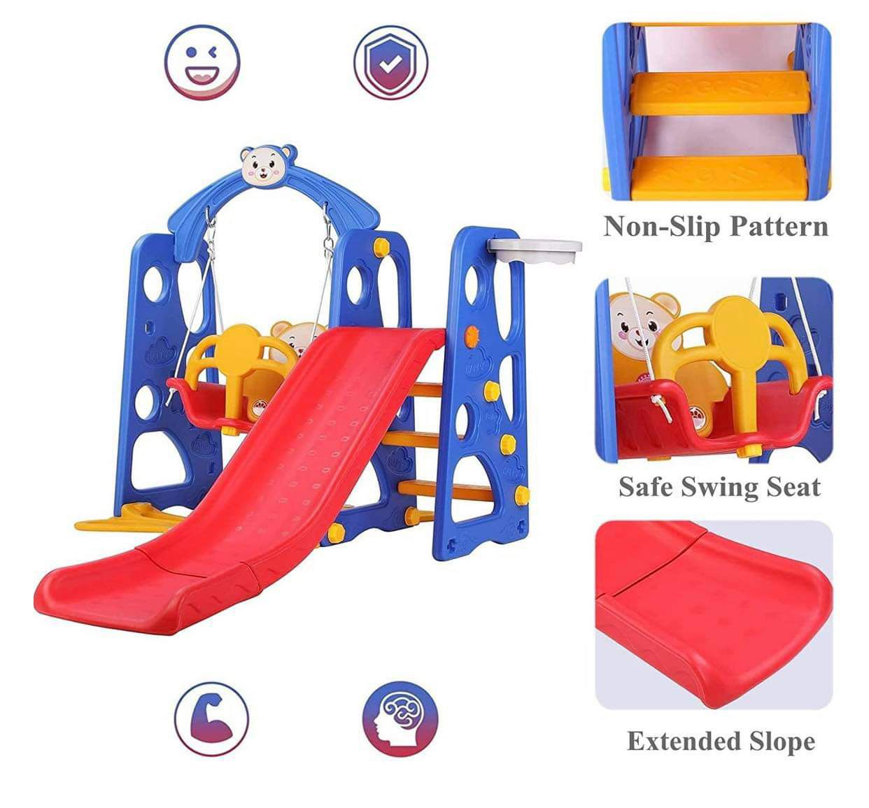 Kids Slide and Swing Set Toddler Play Climber Slide Playset