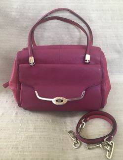 COACH 100% AUTHENTIC MADISON MADELEINE SAFFIANO RED LEATHER EAST WEST  SATCHEL BAG PURSE for Sale in Pompano Beach, FL - OfferUp