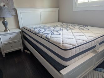Queen bed frame and mattress set