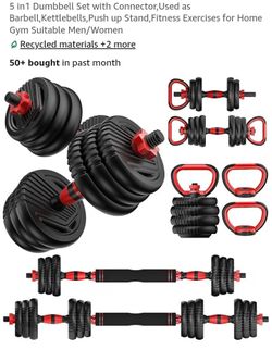 NEW 5 IN 1 DUMBBELL SET WITH CONNECTOR