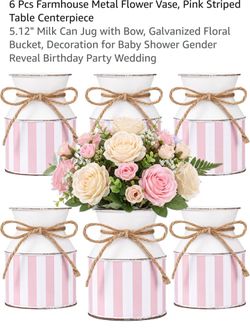 6 Piece Metal Vases