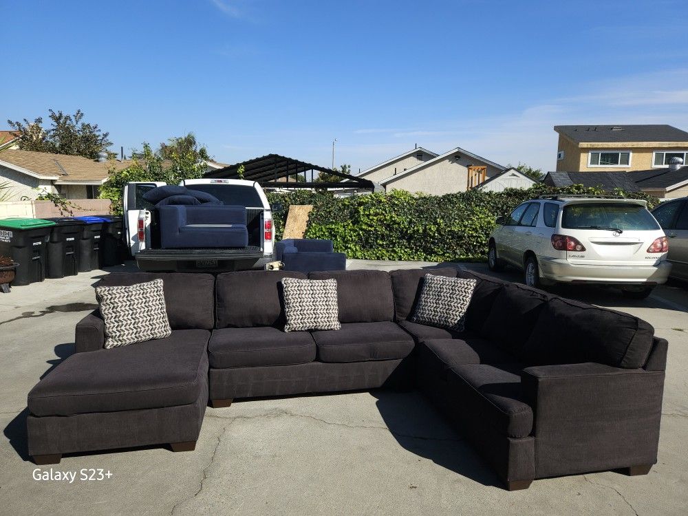 Charcoal Gray Sectional Sofa (Delivery Available)