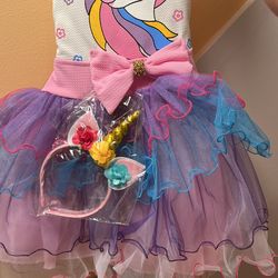 Unicorn Dress New Size 6-7