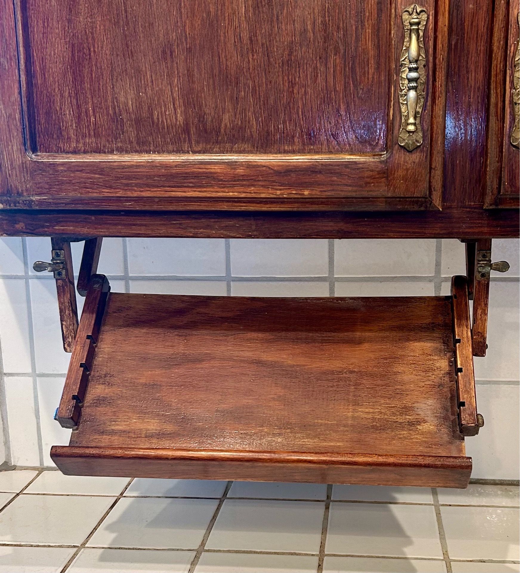 Vintage Cookbook Holder Under Cabinet Mount Solid Wood 21” Wide X 10-1/2” Deep