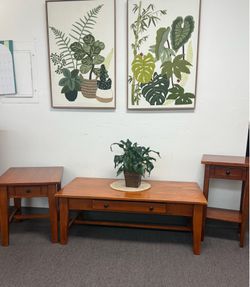 3 piece beautiful solid wood coffee tables/side table