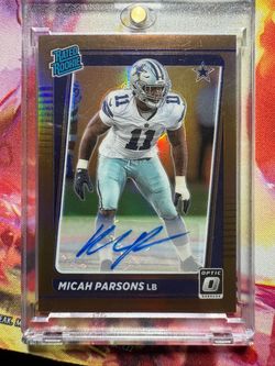 Micah Parsons Donruss Optic Rated Rookie Auto Card