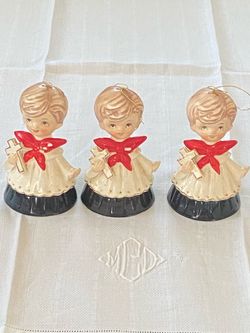 Set of 3 Vintage Choir Boy Figurine Ornaments