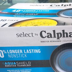 NEW CALPHALON AQUA SHIELD TECHNOLOGY STICK 10 PIECE COOKWARE SET 
