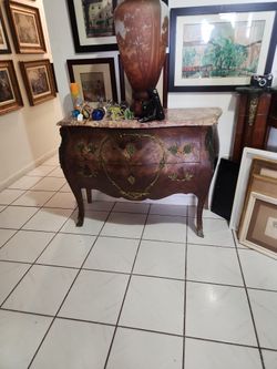 Antique Table Hand Mable Original Antique