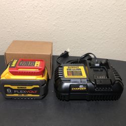 DEWALT FLEXVOLT 20V/60V MAX Lithium-Ion 6.0Ah Battery Pack with 6 Amp Output Charger