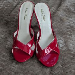 Cute Red Kitten Heels size 7
