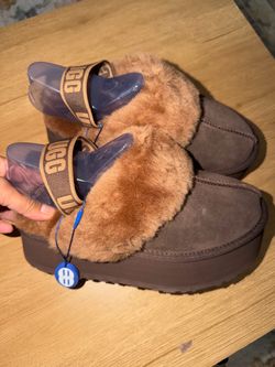 UGG Platform Fur Slide Slippers