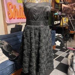 Torrid Plus Size Satin Rosette Halter Top Dress Size 14 