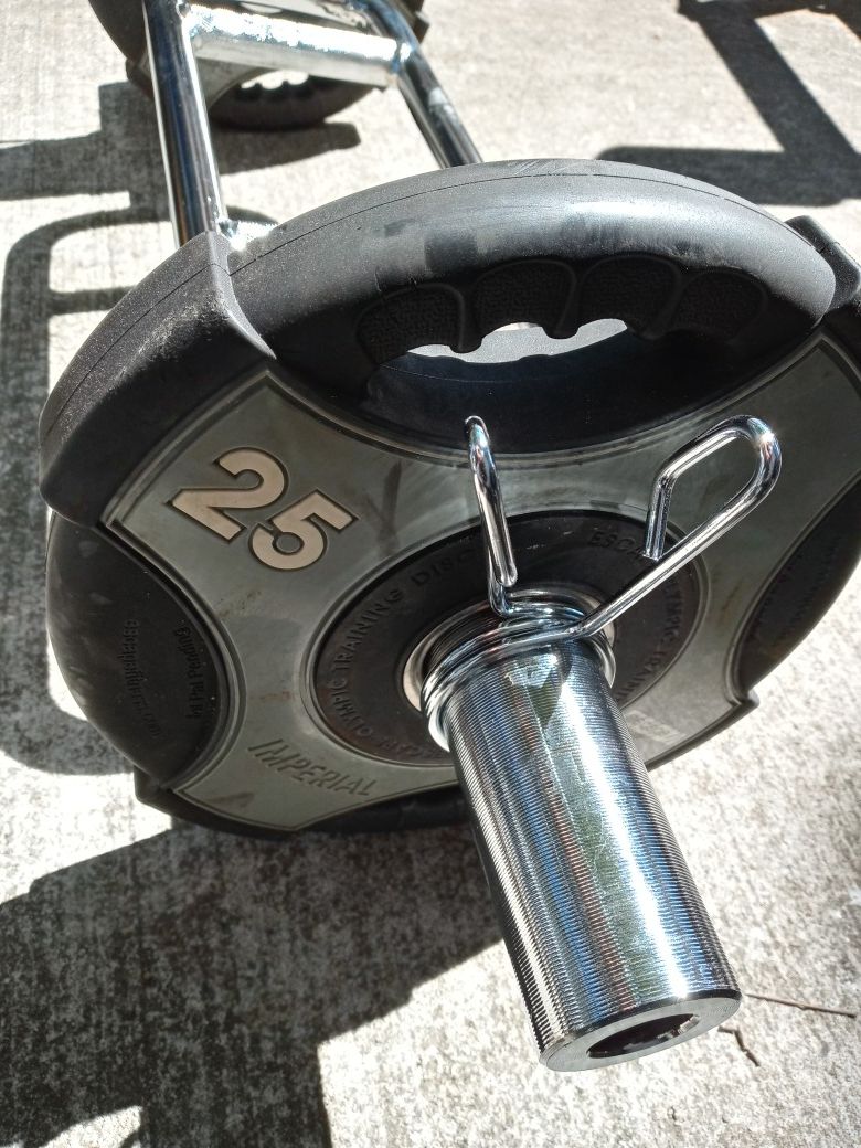 Olympic hammer curl with weights and bar 225