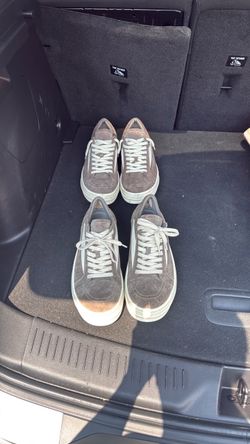 Gray Suede Low-Top Sneakers
