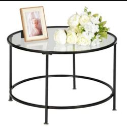 26" Tempered Glass Round Coffee Table
