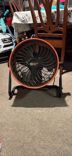 Commercial Electric 16 in. 3-Speed Drum Floor Fan in Orange High Velocity Turbo