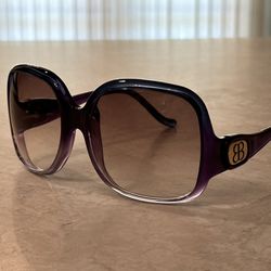Balenciaga 0008/s Blue Clear Purple Ombre Oversized Square Sunglasses Large Gold BB Logo