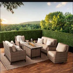  5-piece Fire Outdoor Seating Set(New )