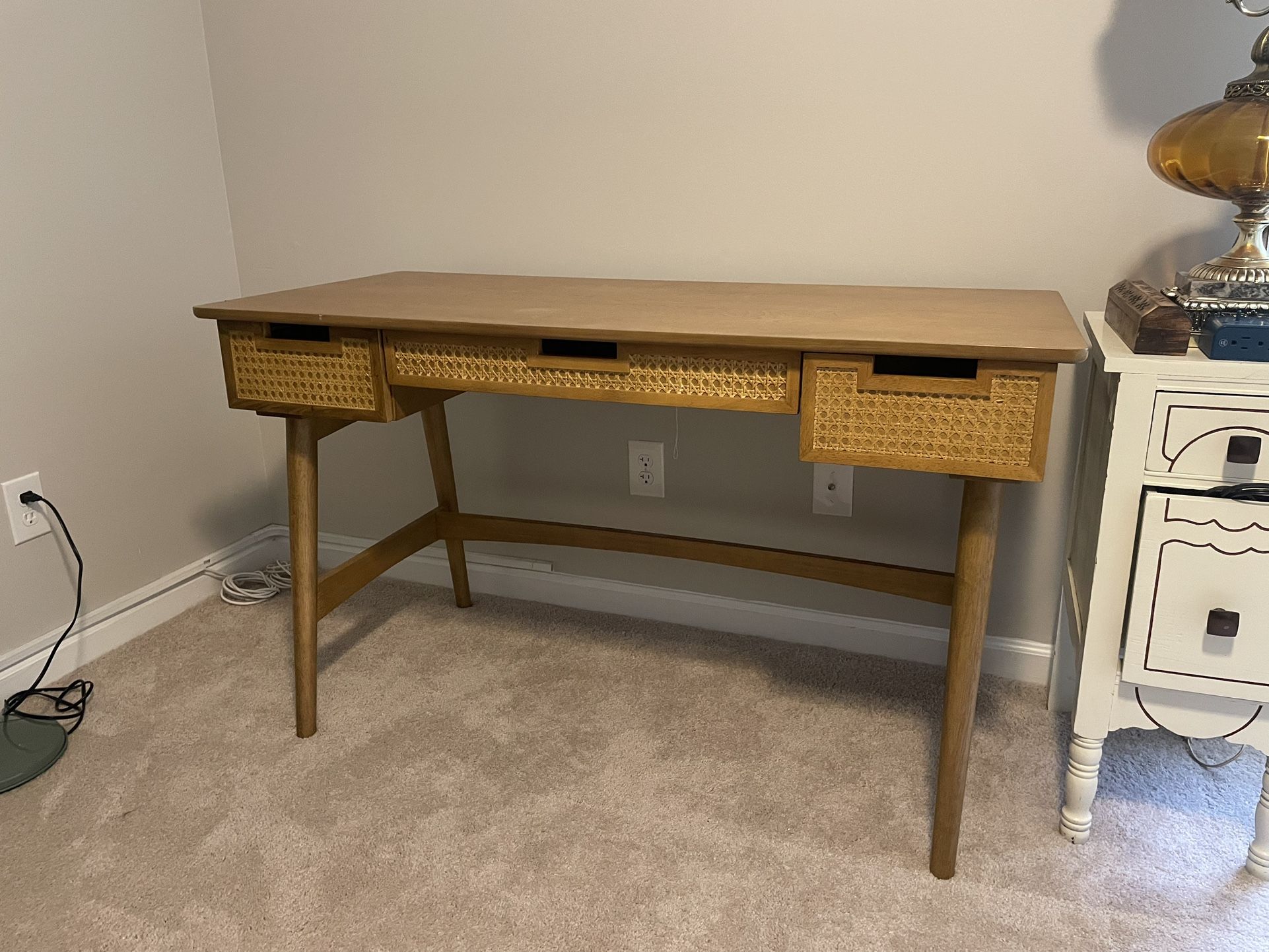 Wooden Rattan Desk & Writing Table