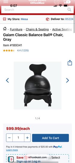 Gaiam Balance Ball Chair Black