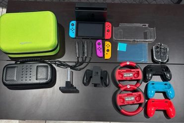 Nintendo Switch Bundle - Console, Accessories, Cases, & Game